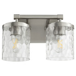 Starky Bathroom Vanity Light - Satin Nickel / Clear Hammered