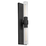 Sheridan 2-Light Wall Sconce - Matte Black / Clear
