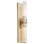 Sheridan 2-Light Wall Sconce - Aged Brass / Clear