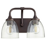 Enclave Bathroom Vanity Light - Oiled Bronze / Clear Seeded