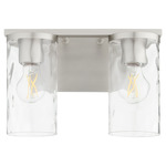 Steinway Bathroom Vanity Light - Satin Nickel / Clear Hammered