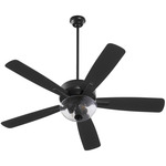 Ovation Ceiling Fan with Bowl Light - Matte Black / Matte Black-Weathered Gray / Clear