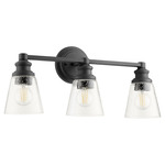 Dunbar Bathroom Vanity Light - Textured Black / Clear Seeded