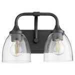 Enclave Bathroom Vanity Light - Matte Black / Clear Seeded