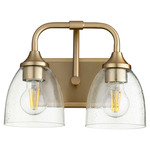 Enclave Bathroom Vanity Light - Aged Brass / Clear Seeded