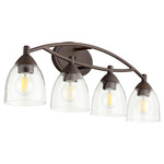 Barkley Bathroom Vanity Light - Oiled Bronze / Clear Seeded