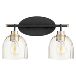 Espy Bathroom Vanity Light - Textured Black / Aged Brass / Clear