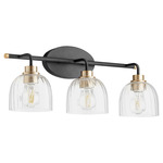 Espy Bathroom Vanity Light - Textured Black / Aged Brass / Clear