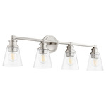 Dunbar Bathroom Vanity Light - Satin Nickel / Clear Seeded