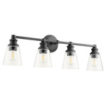 Dunbar Bathroom Vanity Light - Textured Black / Clear Seeded