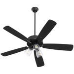 Ovation 52 Inch Ceiling Fan - Matte Black / Matte Black-Weathered Gray / Clear