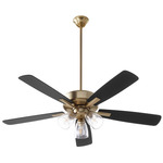 Ovation 52 Inch Ceiling Fan - Aged Brass / Matte Black-Walnut / Clear