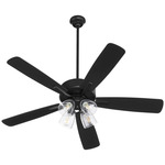 Ovation 52 Inch Ceiling Fan - Matte Black / Matte Black-Weathered Gray / Clear