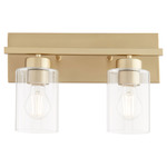 Carter Bathroom Vanity Light - Aged Brass / Clear