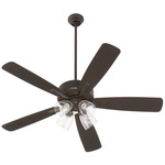 Ovation 52 Inch Ceiling Fan - Oiled Bronze / Oiled Bronze-Weathered Oak / Clear
