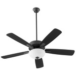 Ovation Ceiling Fan with Bowl Light - Matte Black / Matte Black-Weathered Gray / Opal