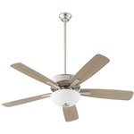 Ovation Ceiling Fan with Bowl Light - Satin Nickel / Silver-Weathered Gray / Opal