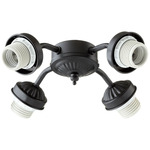 4-Light Wide Fan Light Kit - Matte Black