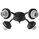 4-Light Wide Fan Light Kit - Textured Black
