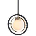 Nimbus Pendant - Black / Aged Brass / Satin Opal