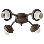 4-Light Wide Fan Light Kit - Oiled Bronze