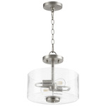 Dakota Semi Flush Ceiling Light - Satin Nickel / Clear Seeded