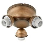3-Light Cup Fan Light Kit - Antique Flemish