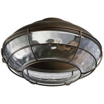 Hudson Wet Location Fan Light Kit - Oiled Bronze / Clear Hammered