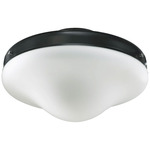 Wet Location Dome Fan Light Kit - Matte Black / White / Satin Opal