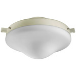 Wet Location Dome Fan Light Kit - Antique White / White / Satin Opal