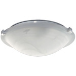 Faux Alabaster Low Profile Fan Light Kit - White / White