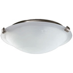 Faux Alabaster Low Profile Fan Light Kit - Satin Nickel / White