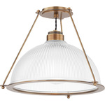 Glint Semi Flush Ceiling Light - Patina Brass / Clear