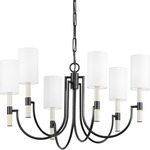 Gustine Chandelier - Forged Iron / White