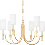 Gustine Chandelier - Vintage Gold Leaf / White