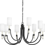 Gustine Chandelier - Forged Iron / White