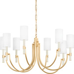 Gustine Chandelier - Vintage Gold Leaf / White