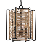 Ramon Pendant - Textured Black / Jute