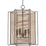 Ramon Pendant - Textured Black / Jute