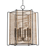 Ramon Pendant - Textured Black / Jute