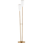 Geyser Floor Lamp - Patina Brass / Opal