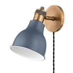 Makin Wall Light - Patina Brass / Soft Blue