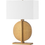 Colma Table Lamp - Patina Brass / White