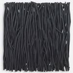 Gathered Teak Wall Decor - Black / Teak Wood