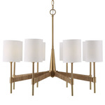 Lautoka Chandelier - Antique Brass / White Linen