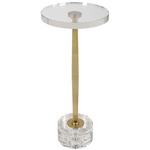 Groove Drink Table - Brushed Gold / Crystal