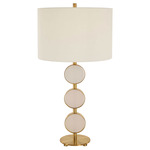 Three Rings Table Lamp - Brushed Brass / White Linen