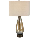 Baltic Table Lamp - Rustic Bronze / White Linen