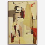 Peaches Framed Canvas - Walnut / Taupe-Beige