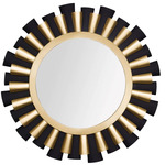 Daphne Mirror - Matte Black / French Gold / Mirror